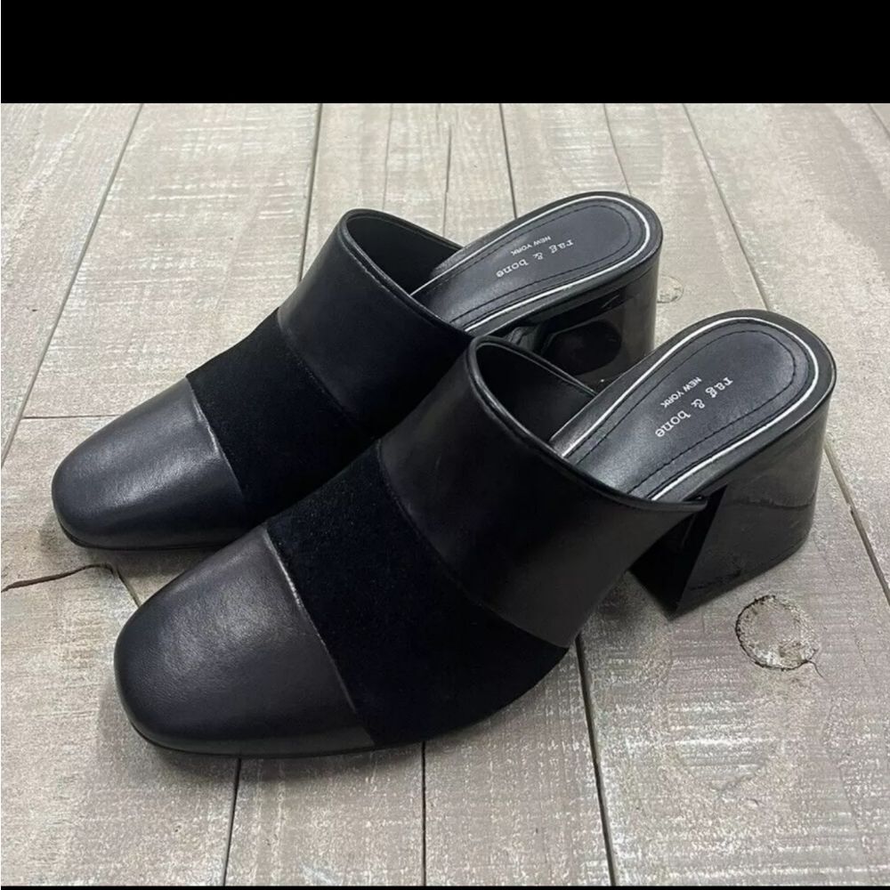 RAG&BONE Black Mules Leather and Suede (NWOT)🖤